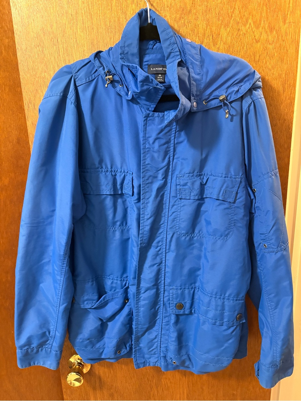 Lands' End Royal Blue Men's Hooded Field Jacket